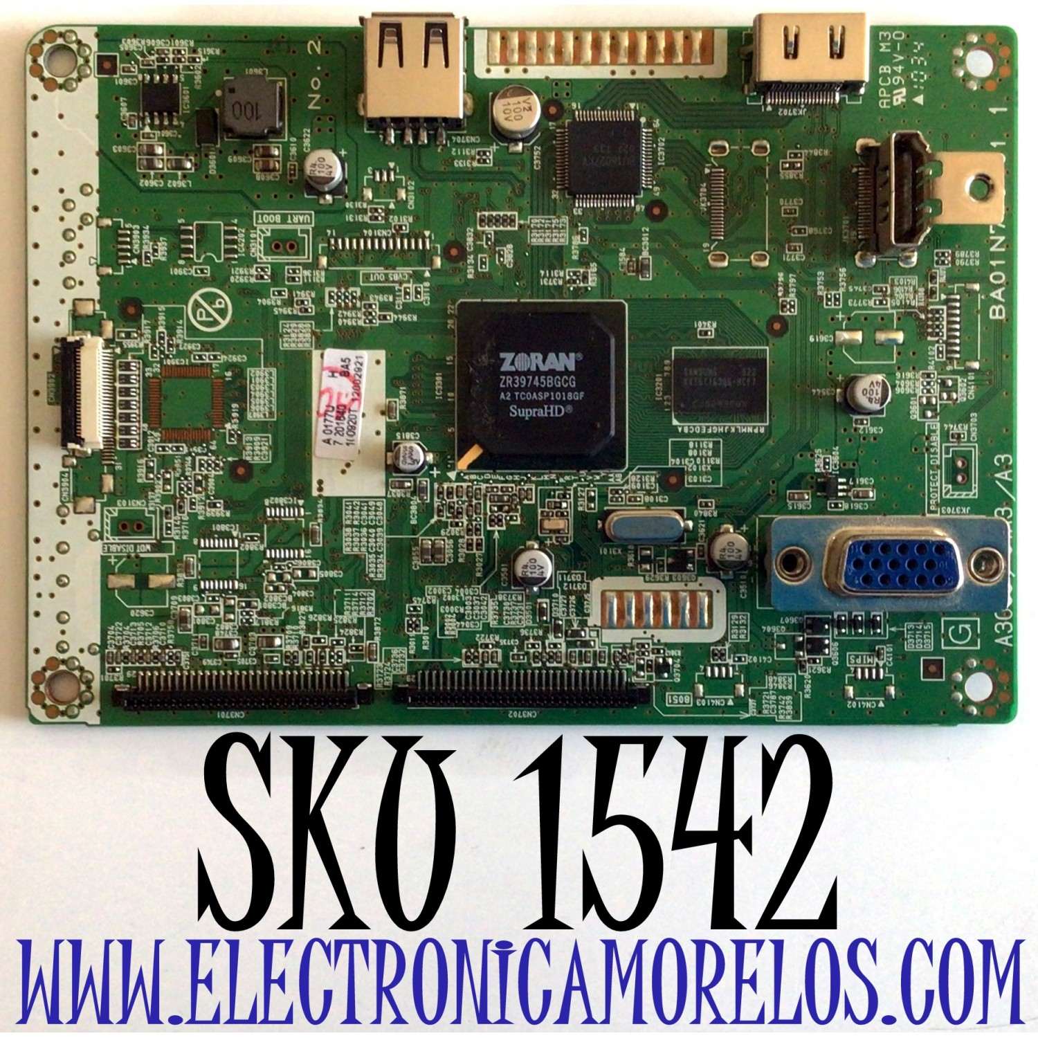 MAIN DIGITAL PARA TV PHILIPS / NUMERO DE PARTE A0177UH / A0177MMA-001 / BA01N7G0401 1 / BA01N7G04011 / PANEL UJ22MXB / MODELO 22PFL4505D/F7 / 22PFL4505D/F7 DS1